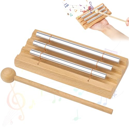 Energy Chime Energy Glockenspiel Chime Klangstab Schlagzeug Percussion Instrumente Mit Holzschlägel Kinder Für Meditation, Musikalische Früherziehung Klassenzimmer 3 Ton Klangstab