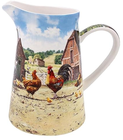 The Leonardo Collection Cockerel & Hen Jug Macneil Studios For Home & Office | Stylish Cream & Milk Jug For Multiple Use in Kitchen | Ideal Ceramic or Glass Jug For Cream, Gravy & Home Décor