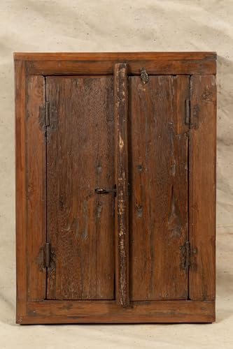 Biscottini Innentür Fenster L 51,5 x T 6,5 x H 64,5 cm - Holztür - Türen für Innen und Außen - Wohnkultur