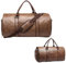 Garment Duffle Bags, Carry Garment Bag 2-in-1 Leather Dress Suitcase with Shoes Compartment, Large Suit Bag Convertible Suit Carrier Large Suit Bag For Business Trip, Urlaub, Men & Women, Teebraun