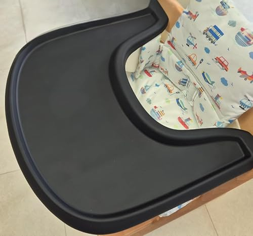 Gembebe Stokke Tripp Trapp Hochstuhl-Tischset mit vollständiger Abdeckung, Silikon, leicht, spülmaschinenfest, leicht zu reinigen, Schwarz
