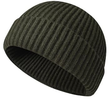 Wioklwe Beanie-Mütze für Herren – Fischer-Beanie, Trawler, Strickmütze, Wintermütze, warme Mütze, Totenkopfmütze, Geschenke für Herren, armee-grün, Einheitsgröße