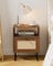 HEYZOEY Table de chevet moderne en bois de ferme bohème avec tiroir et étagère ouverte, petit cadre doré, pour chambre à coucher, salon, bureau (marron)