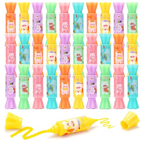 SKAMORI Gadget Compleanno Bambini, 30 Set Evidenziatori a Doppia Punta Estremità in 6 Colori, Ideale Regalini Fine Festa Compleanno Bambina