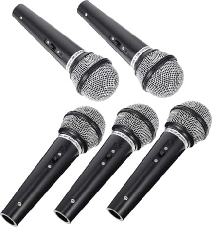 Generico 5 Pz Microfono di simulazione per finto di microfono simulazione del microfono di una festa microfoni per feste oggetto di scena per feste plastica Black