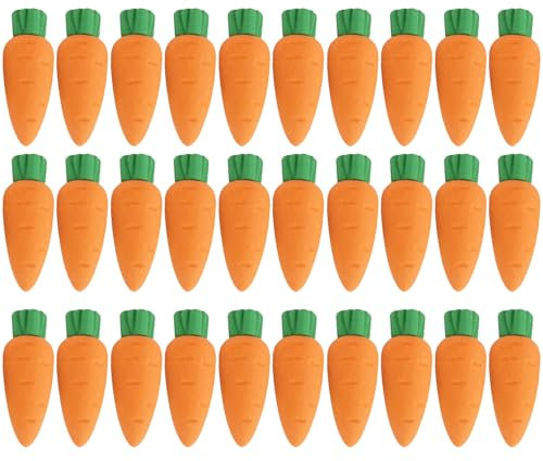 Pesoncarl 30pcs niedliche Radiergummis karotte geformte realistische Gemüsegummi-Radiergummi ungiftig umweltfreundliche Multi-Gebrauchs-Malereien für Schulpersonenstifte Malerei