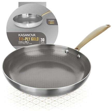 KASANOVA Padella triplo strato Tri Ply – Gold (30 cm)