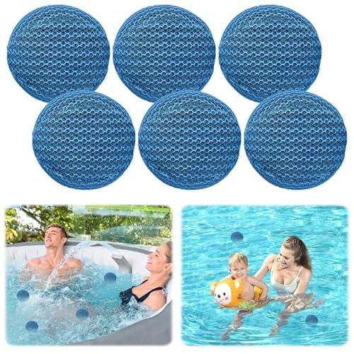 BlyeMichdi 6 Stücke Whirlpool Scum Absorber 10cm, Wiederverwendbarer 3D Ölabsorbierender Schwamm, Hot Tub Scum Absorber, Whirlpool Zubehör Whirlpool Reinigungsset für Schwimmbad und Spa