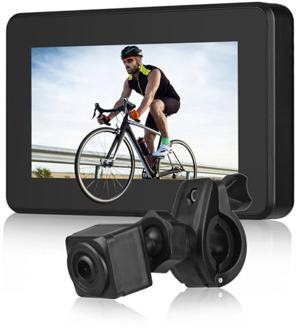 Mulcort 1080P Bike Camera Mirror, Electric Bike Rear View Mirror Camera for Mountain and Road Bikes with Night Vision, Wide Angle View, IP68