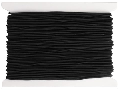 JUGUTA 1Pcs Filo Per Braccialetti 1Mm X 20M, Filo Elastico Per Braccialetti Resistente, Rotondo Cordoncino Per Collane Gioielli Fai Da Te Perline Artigianato Decorazioni, Nero