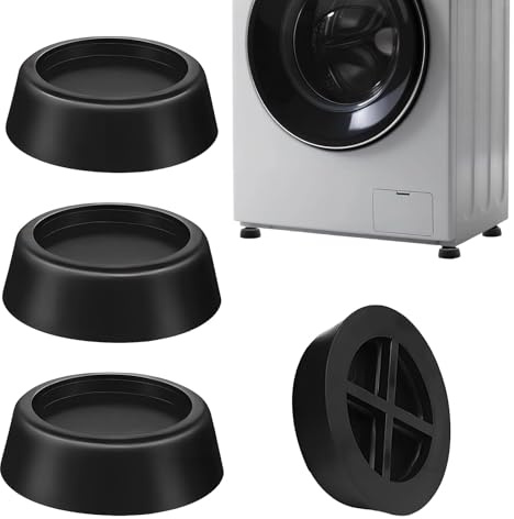 Washing Machine Vibration Pads, Anti Vibration Pads for Washing Machine, Universal Rubber Shock Absorber Mat for Dryer, Dishwashers，Prevent Noise & Slips （4pcs）