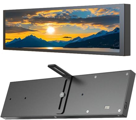 Plyisty Pantalla Secundaria de la Caja de la Computadora de 9,2 Pulgadas, Pantalla Lateral de la Caja de la PC con Temas Personalizables Fondos de Métricas de Rendimiento, para (Black)