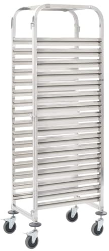 Cervaline Chariot de Cuisine pour 16 Plateaux 38x55x163 cm INOX,Meubles,Chariots & îlots,Dessertes,18.25 kg-50920