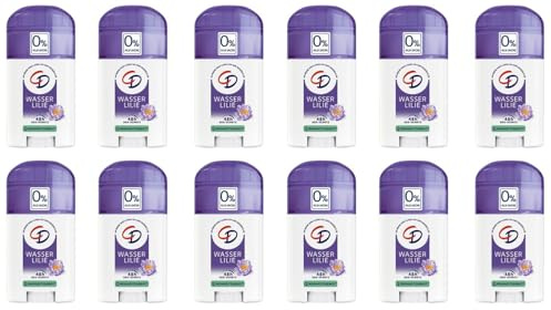 12x CD Deo Pflege Deo-Stick Wasserlilie Deodorant ohne Alkohol & ohne Aluminiumsalze langanhaltender Schutz für 48 stunden für empfindliche Haut geeignet,vegane Körperpflege 40ml (12er Pack)