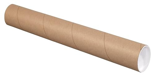 TAPE LOGIC Cardboard Tubes with Caps, 20L x 3W x 3H, Pack of 24 | Poster Tube for Mailing and Storage of Blueprints, Artwork, Crafts, Long Art Holder, 20 inches
