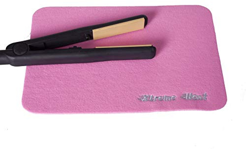 Extreme Heat Protection Safety Flat Mat for GHD Hair Straighteners and Tongs etc (Pink)