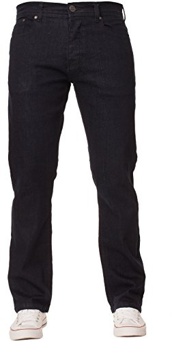 Nya ENZO stretch raka ben normal passform klassiska enkla denim jeans, BLÅ, 46W x 30L