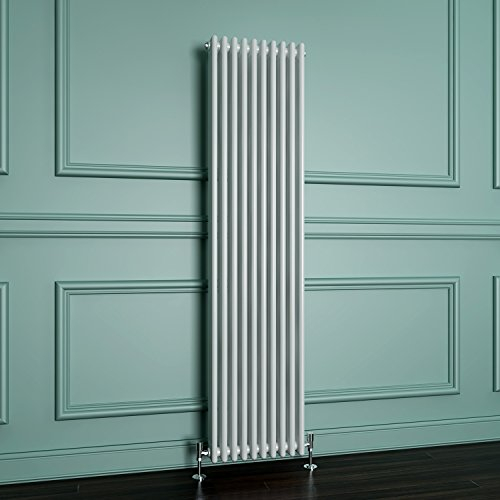 ELEGANT Traditional Radiator 1800 x 470 mm White Cast Iron Triple Radiator Vertical Panel Radiators 3 Column