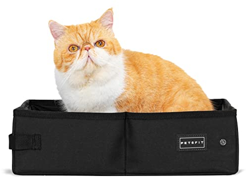 Petsfit Portátil Cama De Gato Plegable Casa De Inodoro para Gato,Cajas Ligeras De Viaje,Tela