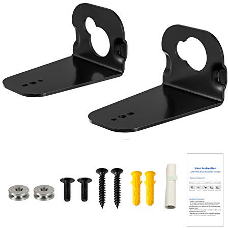Yimaut Soundbar Wall Mount Bracket for Samsung HW-M360 HW-K550 HW-K550 HW-M550 HW-K650 HW-K430 HW-K335 HW-K651 HW-K450 Mount, 2 Pieces Black Wall Bracket Holder + Screws + Metal Holder Screws
