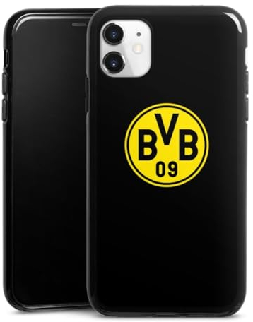 Silikon Hülle kompatibel mit Apple iPhone 11 Case schwarz Handyhülle Borussia Dortmund Logo BVB
