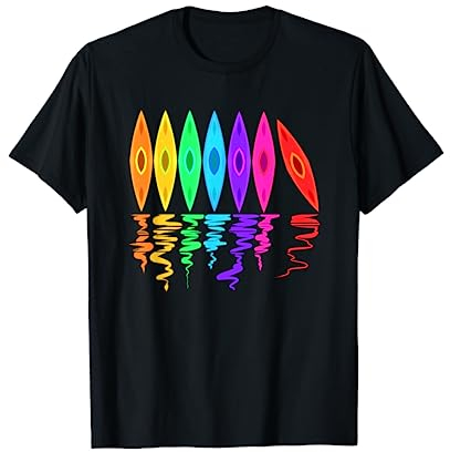 Kajak Bunte Kajaks für Kajakfahrer Paddel Verein Kayak Kanu T-Shirt