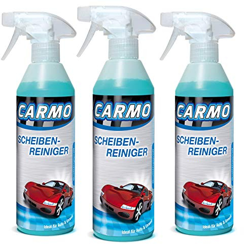 CARMO 3X Scheibenreiniger | Glasreiniger | Fensterreiniger | Scheibenklar | 500ml