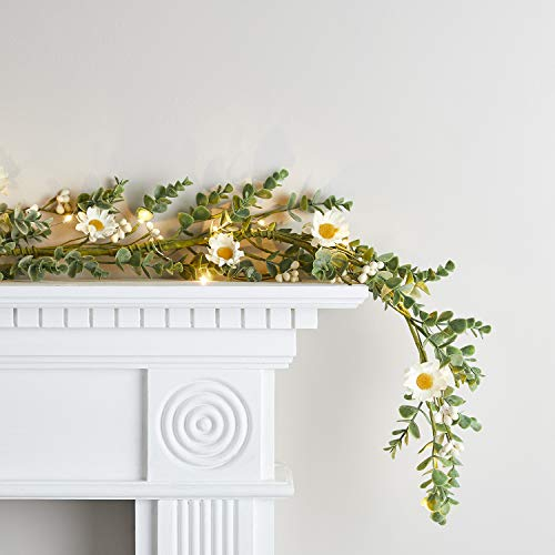 Lights4fun Frühlings Girlande Margeriten 1,5m Osterdeko mit Lichterkette
