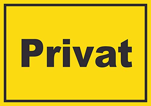 HB-Druck Privat Schild gelb-schwarz A5 (148x210mm)