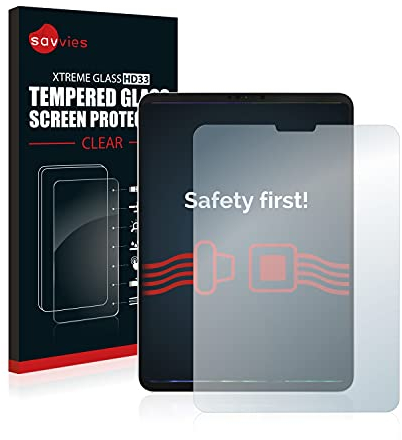 Savvies Panzer Schutz Glas für Apple iPad Pro WiFi Cellular 11 2021 (3. Gen.) 9H Hartglas, Anti-Fingerprint, Displayschutz