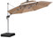 PURPLE LEAF Sonnenschirm mit LED Solar Beleuchtung Ampelschirm Ø 330 cm Marktschirm Groß 360°Rotation, Gartenschirm mit Kurbel, Balkonschirm XXL, Sonnenschutz UV50+, Beige