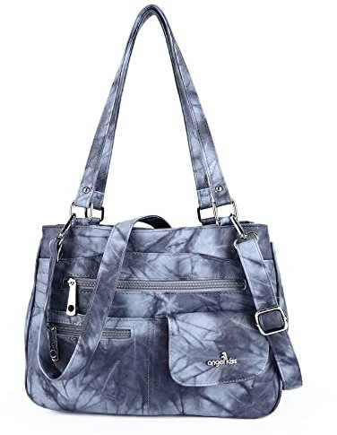 Angel Kiss Tasche Leder Damenhandtasche Schultertasche Handtaschen Wasserdicht Tragetasche Multifunktionale Henkeltasche Umhängetasche Groß für Arbeit Schule Shopper Reise