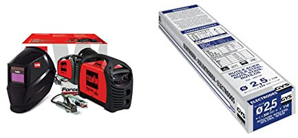Telwin 815863 Force 165 Soldadora inverter a electrodo MMA con casque de soldadura automático y accesorios para soldadura, 230 V, 4,23 kg & Gys - Electrodos para soldadura (110 x 2,5 mm)