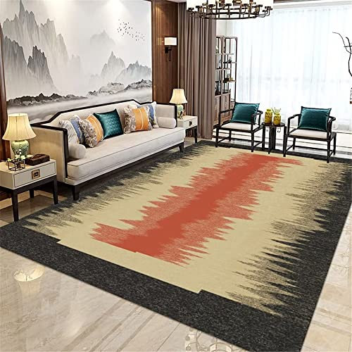 Zimmer Teppichen rot Teppich Pastell flickenteppich waschbar Teppich Salon rote Streifen Abstrakter moderner Wohnzimmerteppich weich 180X280CM Rugs for Bedroom Outdoor Teppich Klein