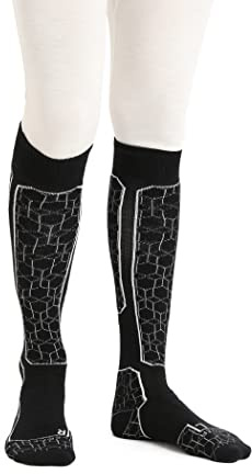 Icebreaker Merino Skisocken für Herren, aus Wolle, mit Wadenkissen, Größe M Socken Schwarz/Schnee L
