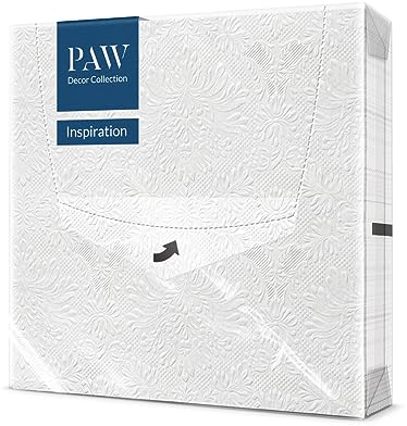 PAW - Servietten 3-lagig (33 x 33 cm) I 20 Stück I Perfekt für Geburtstage, Partys, Hochzeiten, Kommunion und Feiern I Papierservietten Bunt - Besondere Anlässe, Ornamente I Inspiration Classic