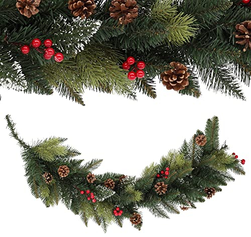KADAX Kiefergirlande, Dekogirlande, 115cm Lange Tannengirlande, Künstliche Weihnachtsgirlande aus PVC-Folie, Kamindekoration, Weihnachtsdekoration (Dancer)