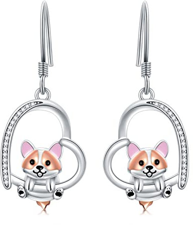 Corgi Ohrringe Silber 925 Hund Ohrhänger Corgi Schmuck Women Hund Geschenke Hundeliebhaber