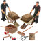 SAFIGLE 12-teiliges Mini-Bauernhof-Modell-Set - Realistische Personenfiguren - Mini-Bauernhof-Szene-Zubehör - Bildungsspielzeug für Kinder - Schul-Kunst-Dekorationsprojekte - Entwicklung von Kreativit