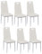 buybyroom Sillas de Comedor Juego de 6 Sillas de Metal con Respaldo para Cocina, Tapizado Silla de Sala Dormitorio, Blanco