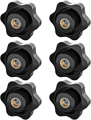 Bouton de Serrage M6, Ecrou Étoile, Bouton de Serrage à Filetage Moleté, Écrou De Serrage M6, Étoile Tête Écrous De Serrage Bouton, pour les Mécaniques, L'industrie, Mobilier, Équipements, 6 Pack