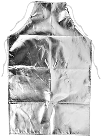 Delantal Resistente Calor 1000 Grado, Trabajo Alta Temperatura Fabricación Delantale Seguridad Prevención Incendio Cocinar Asar Parrilla Grado Largo Aluminizado Salpicadura Llama Soldadura Industrial
