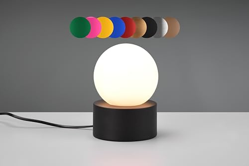 lightling Tischleuchte Cordula mit Fuß aus schwarz matt Metall, Glasschirm weiß, On/Off Touch-Funktion, exkl. 1 x E14 max. 25W, Ø 12 cm, Höhe 17 cm