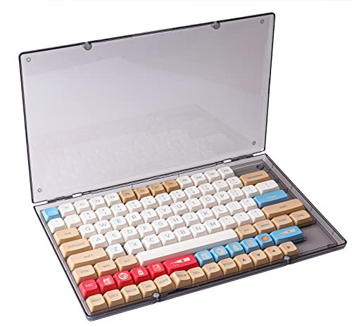 Hyekit Keycaps Storage Box, 1 pcs ABS Dustproof Display Case, with Magnetic Catches, Transparent Collection Box for Cherry XDA SA OEM MSA DSA Profile Mechanical Keyboard Keycap (Black Transparent)