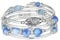 FULU AUTUMN Damen Boho Armband mit Mehrschichtiges Perlen Silber Wickelarmband Modeschmuck Geschenke zum Geburtstag und Muttertag für Frauen(17-Sapphire)
