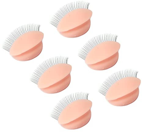 3 Pares de Párpados de Repuesto para Cabeza de maniquí, Práctica de Extensión de Pestañas, Párpados Extraíbles con Pestañas para Maquillaje de Práctica de Entrenamiento de Pestañas (Rosa)
