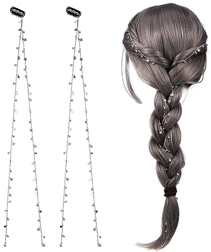 Beaupretty Strass Haarketten Haarspangen Zum Flechten Punk Quasten Haarspangen Kristall Stern Haarspangen Haarverlängerungen Haarschmuck Für Zöpfe 2 Stück