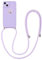 Newseego Crossbody Lanyard Case for iPhone 14 Plus, Cute Gold Love Heart Pattern Flexible Soft Silicone Phone Case with Adjustable Strap Necklace Shockproof Bumper Cover for iPhone 14 Plus -Purple