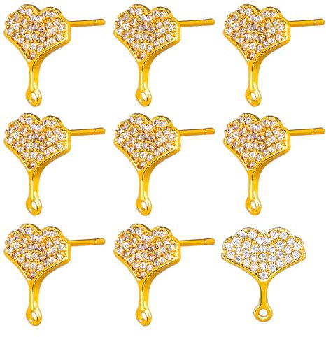 BEEFLYING 5 Pares de Accesorios para Pendientes de latón y 20 Piezas de Pendientes de Silicona para Hacer Pendientes Colgantes DIY