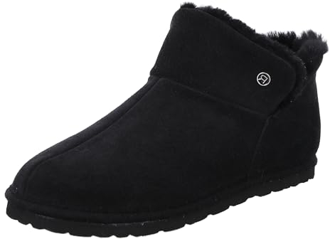 Rohde Damen Hausschuh Stiefelette Schlupfschuh Leder Lammfell Gardena 7076, Größe:38 EU, Farbe:Schwarz